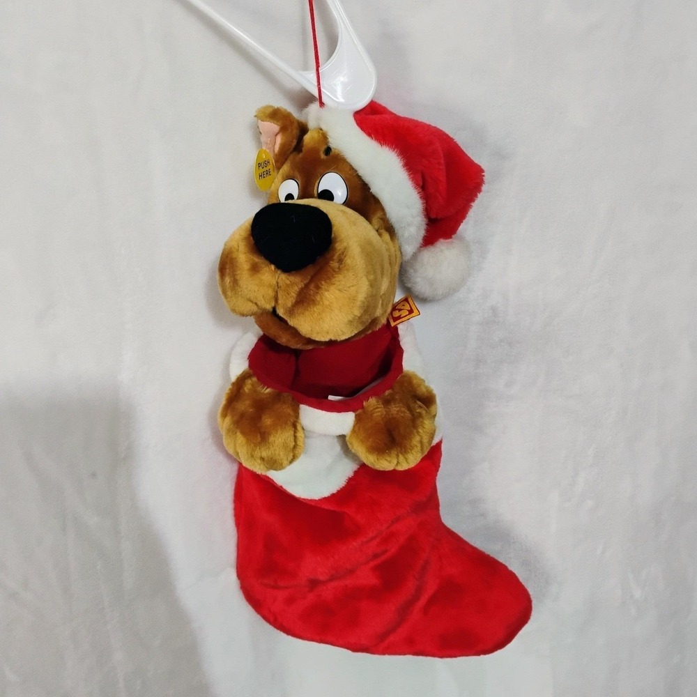 Vtg Scooby Doo Plush Christmas Stocking Singing Musical Holiday Decor  N‎